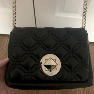 Kate Spade black leather crossbody purse - like new!